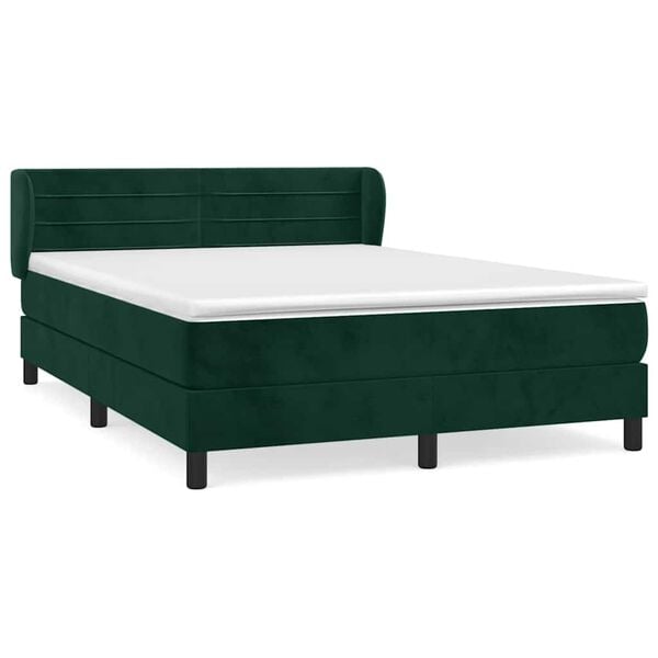 vidaXL &Kappa;&rho;&epsilon;&beta;ά&tau;&iota; Boxspring &mu;&epsilon; &Sigma;&tau;&rho;ώ&mu;&alpha; &Sigma;&kappa;&omicron;ύ&rho;&omicron; &Pi;&rho;ά&sigma;&iota;&nu;&omicron; 140x190&epsilon;&kappa;. &Beta;&epsilon;&lambda;&omicron;ύ&delta;&iota;&nu;&omicron;