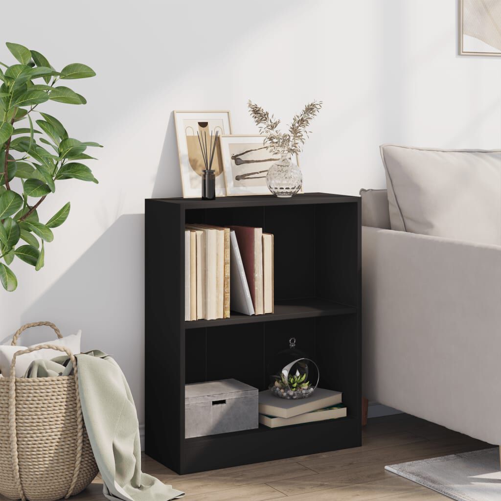 vidaXL Βιβλιοθήκη Μαύρη 60 x 24 x 76 εκ. από Επεξεργασμένο Ξύλο