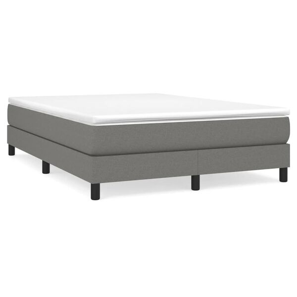 vidaXL Κρεβάτι Boxspring με Στρώμα Σκούρο Γκρι 140x190 εκ. Υφασμάτινο