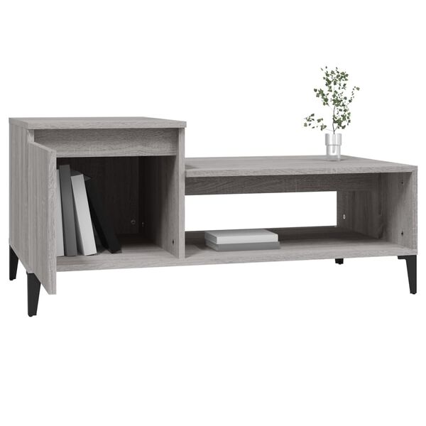 vidaXL Τραπεζάκι Σαλονιού Γκρι Sonoma 100x50x45 εκ. Επεξεργασμένο Ξύλο