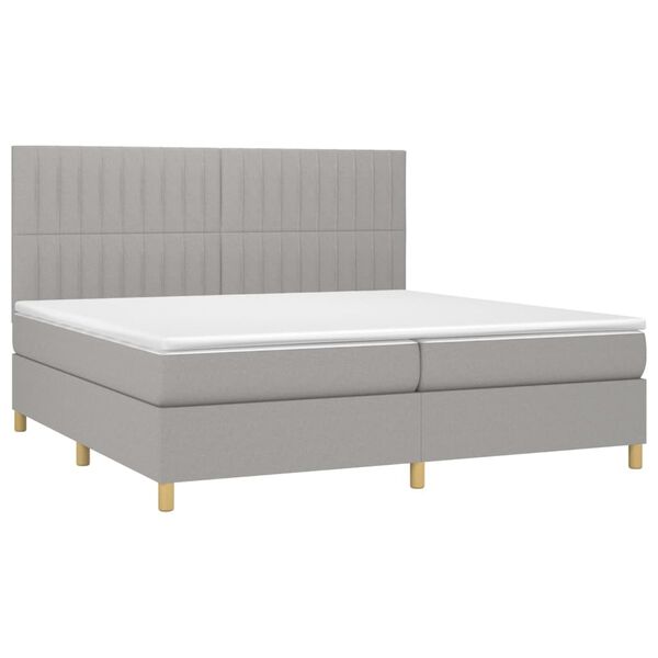 vidaXL &Kappa;&rho;&epsilon;&beta;ά&tau;&iota; Boxspring &mu;&epsilon; &Sigma;&tau;&rho;ώ&mu;&alpha; & LED &Alpha;&nu;.&Gamma;&kappa;&rho;&iota; 200x200&epsilon;&kappa;. &Upsilon;&phi;&alpha;&sigma;&mu;ά&tau;&iota;&nu;&omicron;