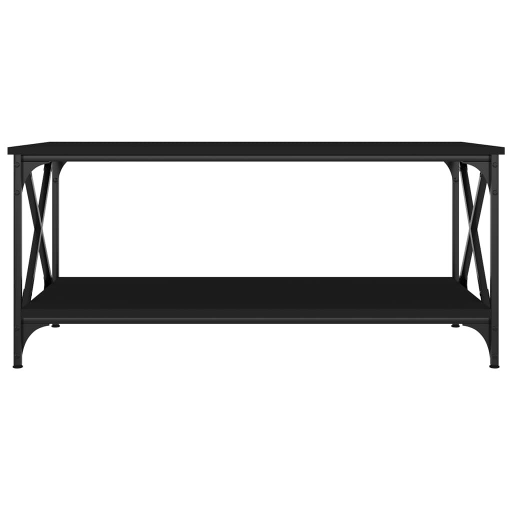 vidaXL Τραπεζάκι Σαλονιού Μαύρο 100x50x45 εκ. Επεξ. Ξύλο & Σίδηρος