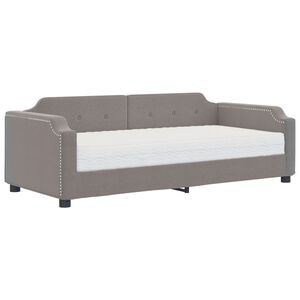 vidaXL Καναπές Κρεβάτι με Στρώμα Taupe 80 x 200 εκ. Υφασμάτινο