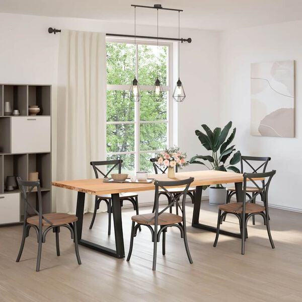 vidaXL Πόδια Τραπεζαρίας Σχήματος V 2 τεμ. Μαύρο 100x (72-73,3) εκ. Ατσάλι