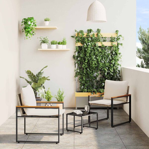 vidaXL &Sigma;ύ&nu;&omicron;&lambda;&alpha; &epsilon;&pi;ί&pi;&lambda;&omega;&nu; &mu;&epsilon; &mu;&alpha;&xi;&iota;&lambda;ά&rho;&iota; 3 pcs &Mu;&pi;&epsilon;&zeta; &kappa;&alpha;&iota; &Kappa;&rho;έ&mu; &Rho;&alpha;&tau;ά&nu;