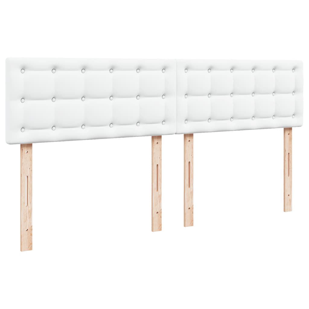 vidaXL Κρεβάτι Boxspring με Στρώμα Λευκό 200x200 εκ. Συνθετικό Δέρμα