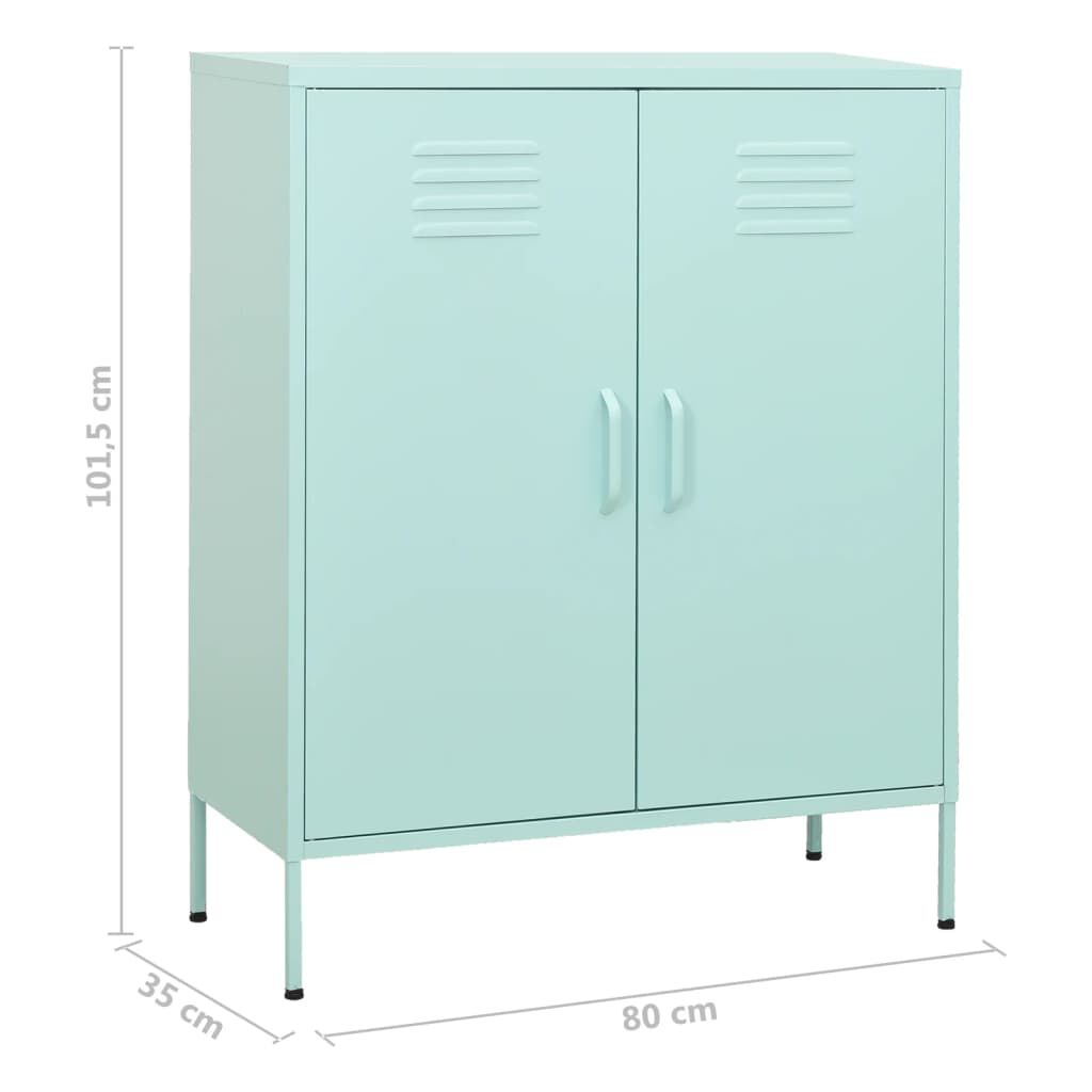 vidaXL Ντουλάπι Αποθήκευσης Χρώμα Μέντα 80 x 35 x 101,5 εκ. Ατσάλινο
