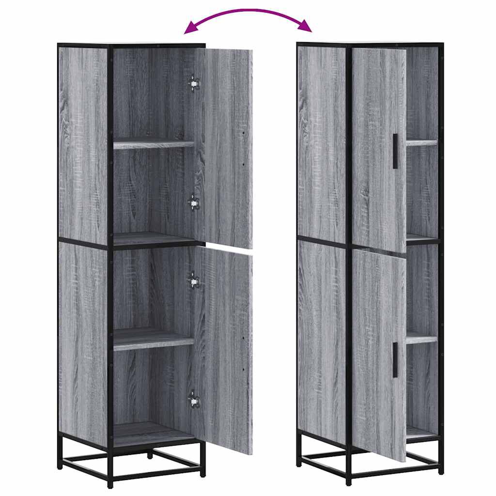 vidaXL Highboard Grey Sonoma Κατασκευασμένο ξύλο και μέταλλο