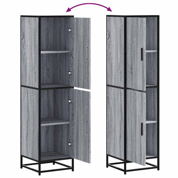 vidaXL Highboard Grey Sonoma Κατασκευασμένο ξύλο και μέταλλο