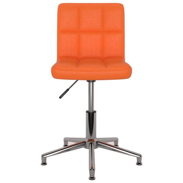 3087661 vidaXL Swivel Dining Chair Orange Faux Leather (334402)