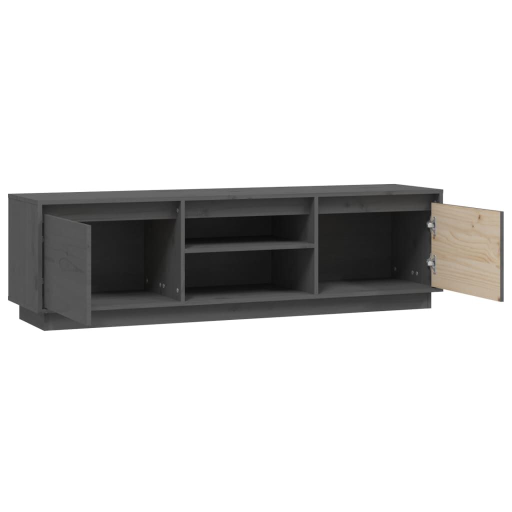 vidaXL Έπιπλο Τηλεόρασης Γκρι 140 x 35 x 40 εκ. από Μασίφ Ξύλο Πεύκου