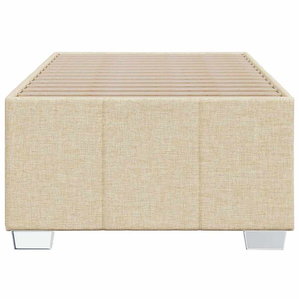 vidaXL Σκελετός Κρεβατιού Χωρίς Στρώμα Κρεμ 100 x 200 εκ. Υφασμάτινο