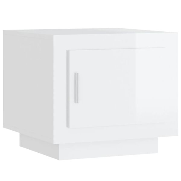 vidaXL Τραπεζάκι Σαλονιού Γυαλιστερό Λευκό 51x50x45 εκ. Επεξεργ. Ξύλο
