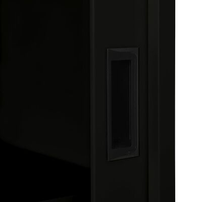vidaXL Ντουλάπι με Συρόμενη Πόρτα Μαύρο 90 x 40 x 90 εκ. Ατσάλινο