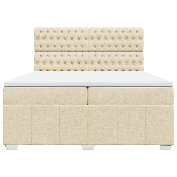 vidaXL &Kappa;&rho;&epsilon;&beta;ά&tau;&iota; Boxspring &mu;&epsilon; &Sigma;&tau;&rho;ώ&mu;&alpha; &Kappa;&rho;&epsilon;&mu; 200x200 &epsilon;&kappa;. &Upsilon;&phi;&alpha;&sigma;&mu;ά&tau;&iota;&nu;&omicron;