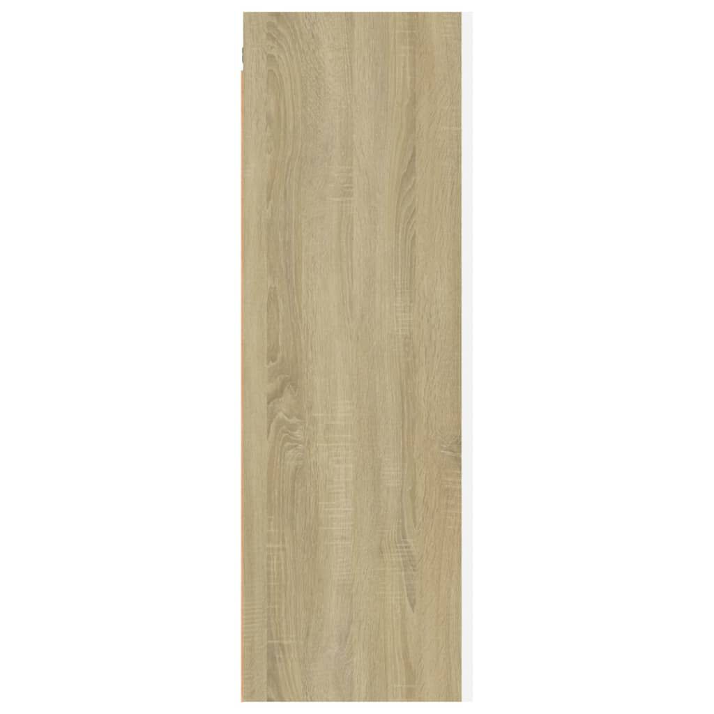 vidaXL Έπιπλο Τηλεόρασης Λευκό & Sonoma Δρυς 30,5x30x90εκ. Επεξ. Ξύλο