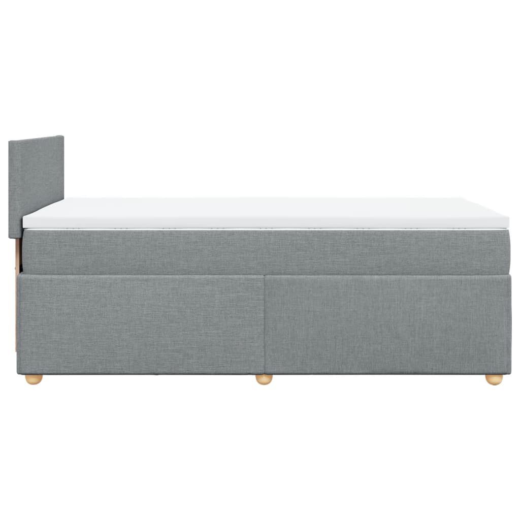 vidaXL Κρεβάτι Boxspring με Στρώμα Ανοιχτό Γκρι 100x200 εκ. Υφασμάτινο