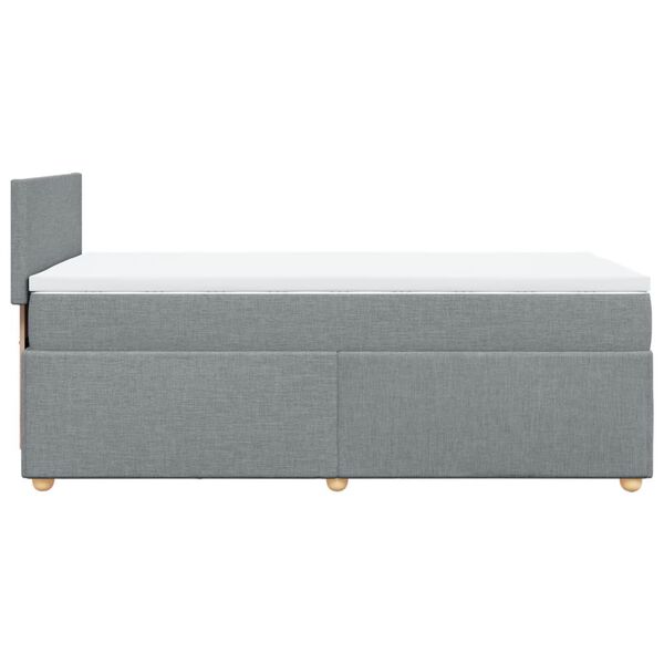 vidaXL Κρεβάτι Boxspring με Στρώμα Ανοιχτό Γκρι 100x200 εκ. Υφασμάτινο