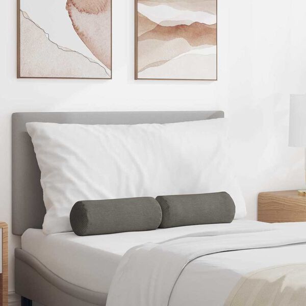 vidaXL Μαξιλάρια Στήριγμα 2 pcs Ανοιχτό γκρι Ø 15 x 40 εκ