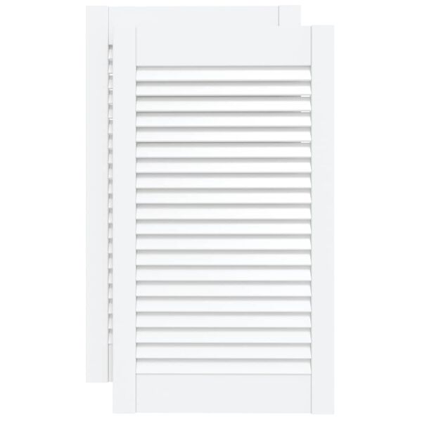 vidaXL Πορτάκια με Περσίδες 2 Τεμ. Λευκά 69x39,4εκ Μασίφ Ξύλο Πεύκου