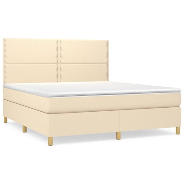vidaXL &Kappa;&rho;&epsilon;&beta;ά&tau;&iota; Boxspring &mu;&epsilon; &Sigma;&tau;&rho;ώ&mu;&alpha; &Kappa;&rho;&epsilon;&mu; 180x200 &epsilon;&kappa;. &Upsilon;&phi;&alpha;&sigma;&mu;ά&tau;&iota;&nu;&omicron;