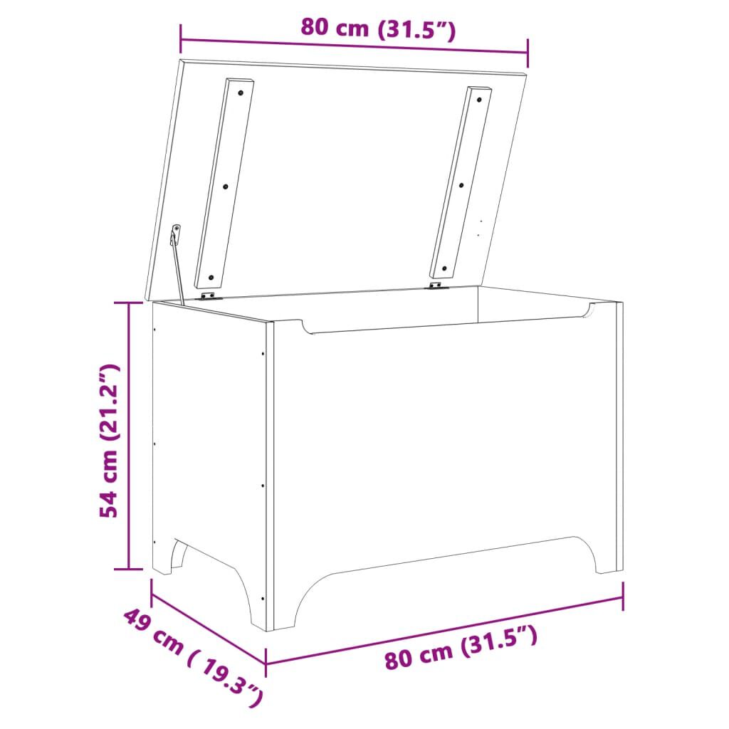 vidaXL Κουτί Αποθήκευσης με Καπάκι RANA 80x49x54εκ. Μασίφ Ξύλο Πεύκου