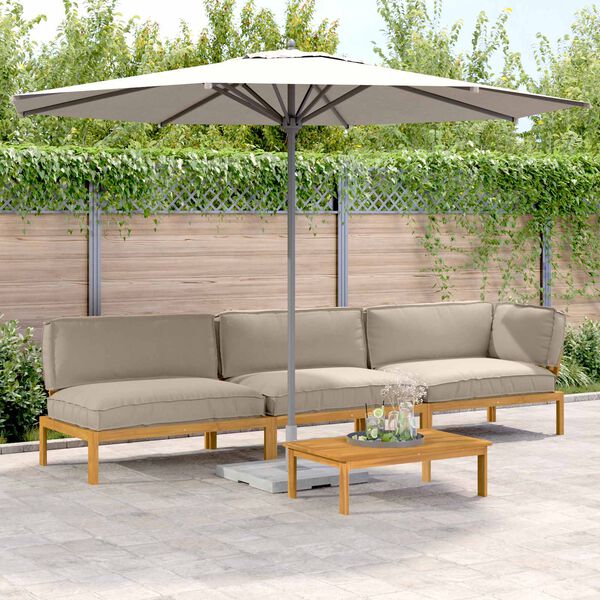 vidaXL &Sigma;&epsilon;&tau; &Kappa;&alpha;&nu;&alpha;&pi;έ &mu;&epsilon; &mu;&alpha;&xi;&iota;&lambda;ά&rho;&iota; 4 pcs Taupe &Sigma;&tau;&epsilon;&rho;&epsilon;ό &Xi;ύ&lambda;&omicron; &Alpha;&kappa;&alpha;&kappa;ί&alpha;&sigmaf;