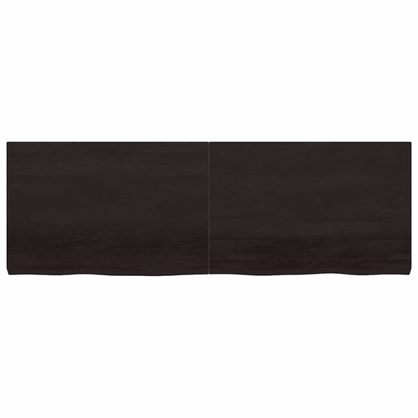 vidaXL Ράφι Τοίχου Σκούρο Καφέ 180x60x(2-6) εκ. Επεξ. Μασίφ Ξύλο Δρυός