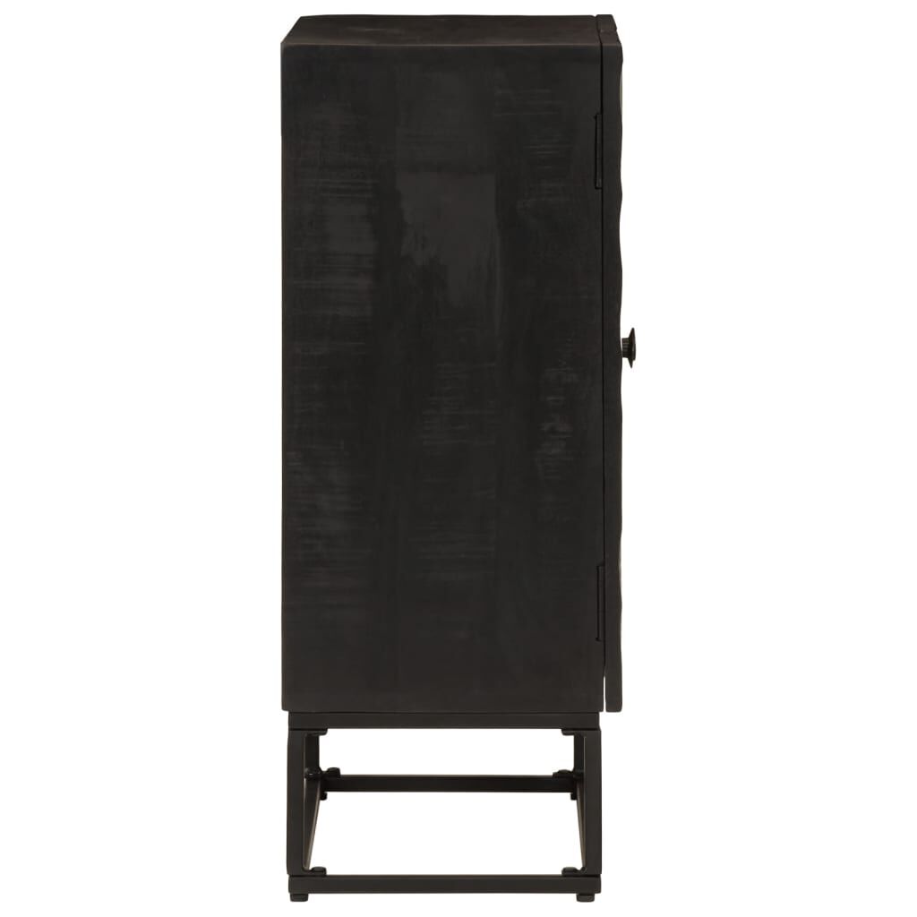 vidaXL Ντουλάπι Μαύρο 55x30x76 εκ. από Μασίφ Ξύλο Μάνγκο και Σίδηρο
