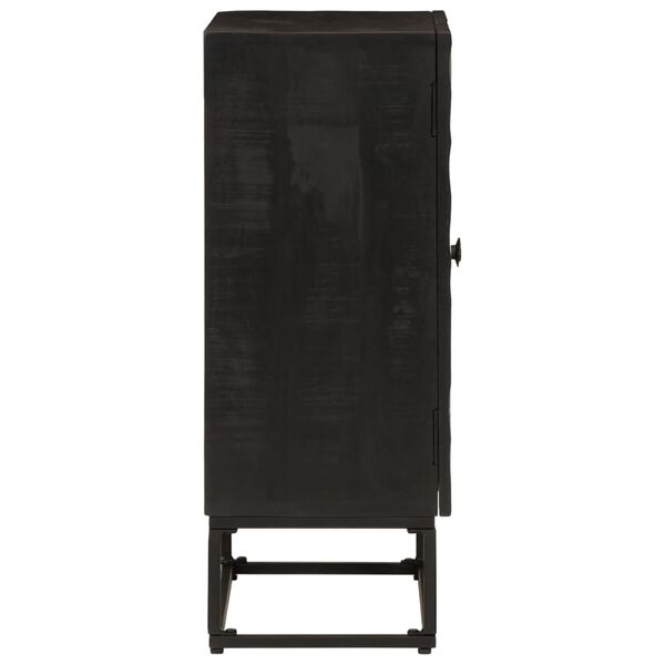 vidaXL Ντουλάπι Μαύρο 55x30x76 εκ. από Μασίφ Ξύλο Μάνγκο και Σίδηρο