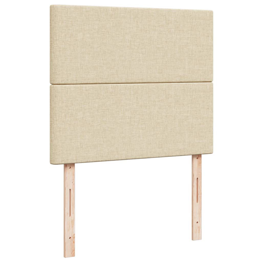 vidaXL Κρεβάτι Boxspring με Στρώμα Κρεμ 120x200 εκ. Υφασμάτινο