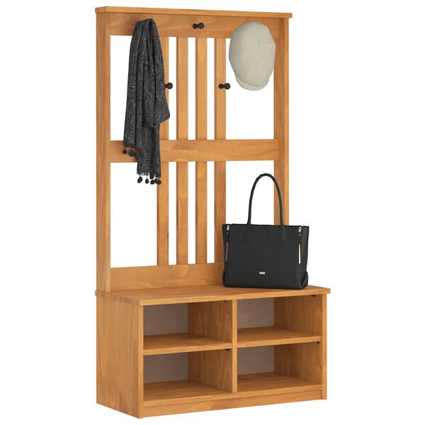 vidaXL Δέντρο χωλ "SANDNES" 87x40x159,5 εκ. Πεύκο μασίφ ξύλο