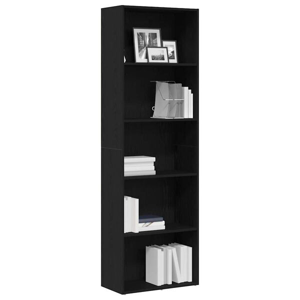 vidaXL Βιβλιοθήκη Μαύρη Δρυς 60x30x189 εκ. από Επεξεργασμένο Ξύλο