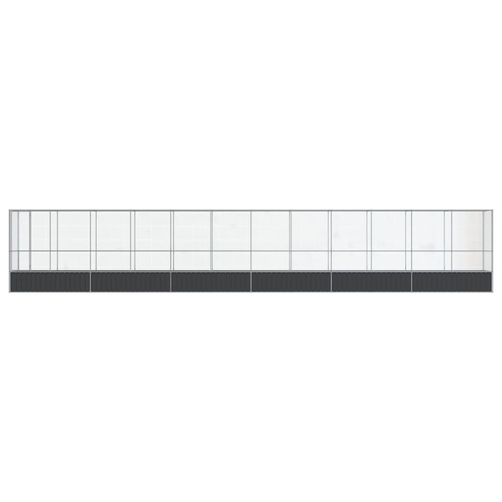 vidaXL Κλουβί με Επέκταση Ασημένιο 1250,5x107x212 εκ. Ατσάλινο