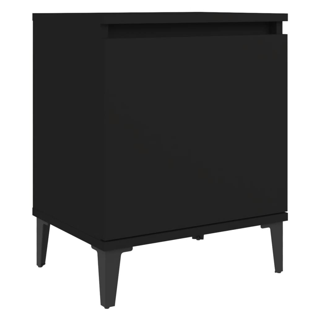 vidaXL Κομοδίνα Μαύρα 40 x 30 x 50 εκ. με Μεταλλικά Πόδια