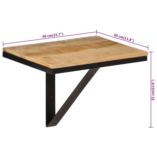 vidaXL Ράφι Τοίχου 40x30x32 εκ. Μασίφ Ξύλο Μάνγκο και Σίδερο