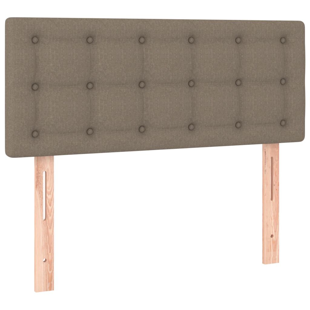 vidaXL Κρεβάτι Boxspring με Στρώμα & LED Taupe 120x190 εκ. Υφασμάτινο