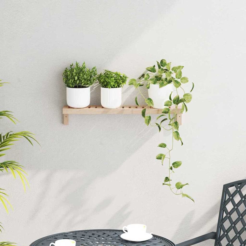 vidaXL Ράφι Τοίχου Κρεμαστό Μπεζ 62 x 10 x 12.5 εκ Μασίφ ξύλο καρυδιάς