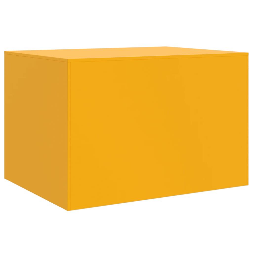 vidaXL Τραπέζι Κήπου Κίτρινο Μουσταρδί 67x50x44 εκ. Ατσάλινο