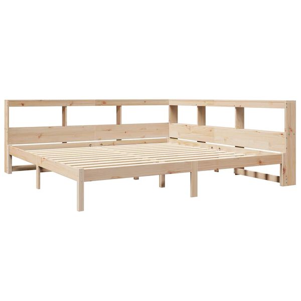 vidaXL Κρεβάτι Βιβλιοθήκη Χωρίς Στρώμα 180x200 εκ Μασίφ Ξύλο Πεύκου