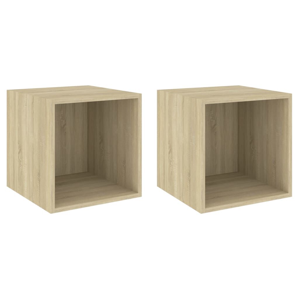 vidaXL Ντουλάπια Τοίχου 2 τεμ. Sonoma Δρυς 37x37x37εκ. από Επεξ. Ξύλο