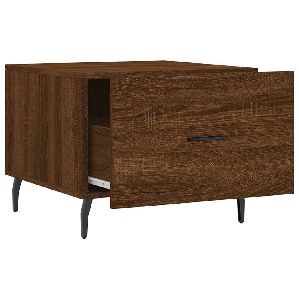 vidaXL Τραπεζάκια Σαλονιού 2 τεμ Brown Oak 50x50x40 εκ Επεξ. Ξύλο