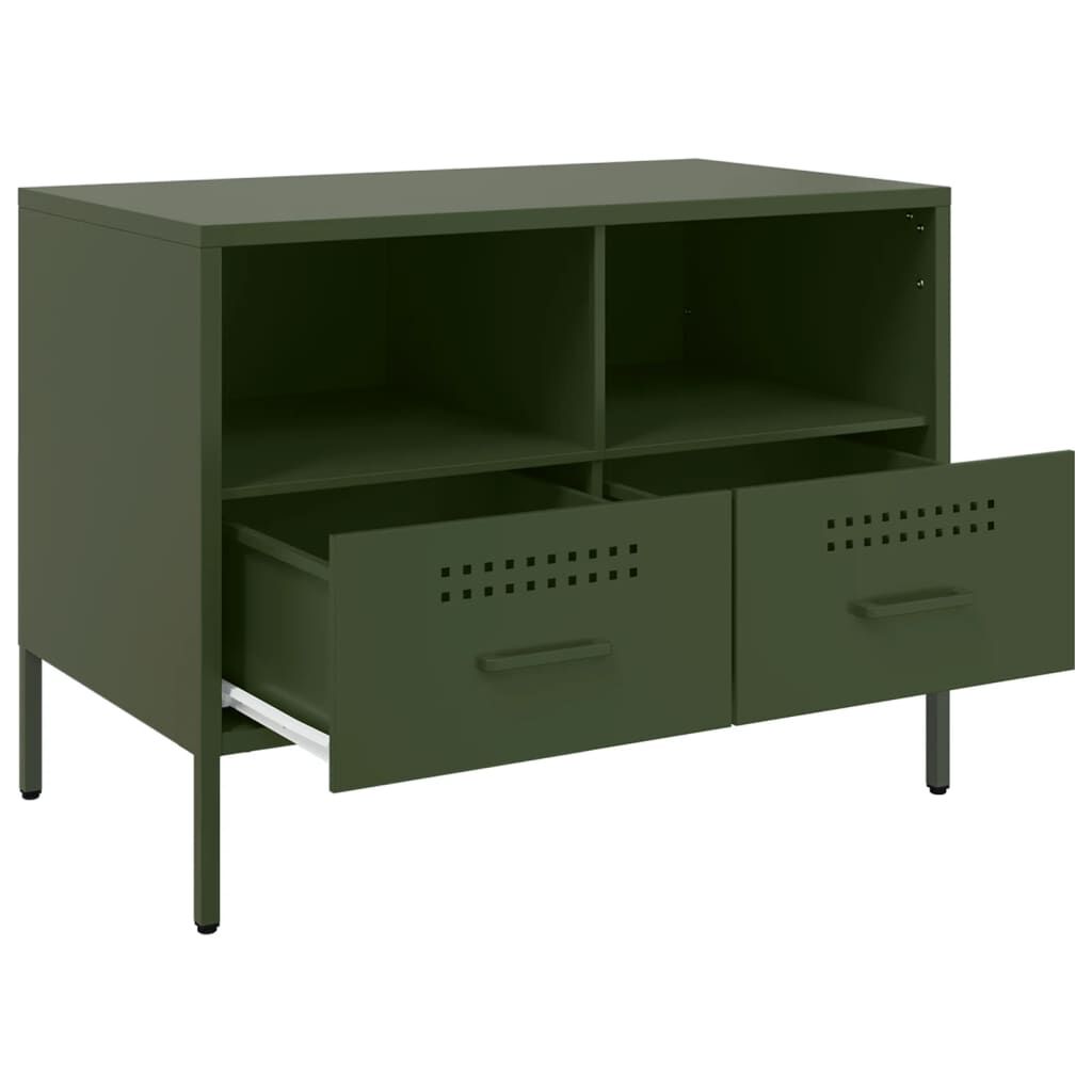 vidaXL Έπιπλο Τηλεόρασης Πράσινο Λαδί 68x39x50,5 εκ. από Ατσάλι