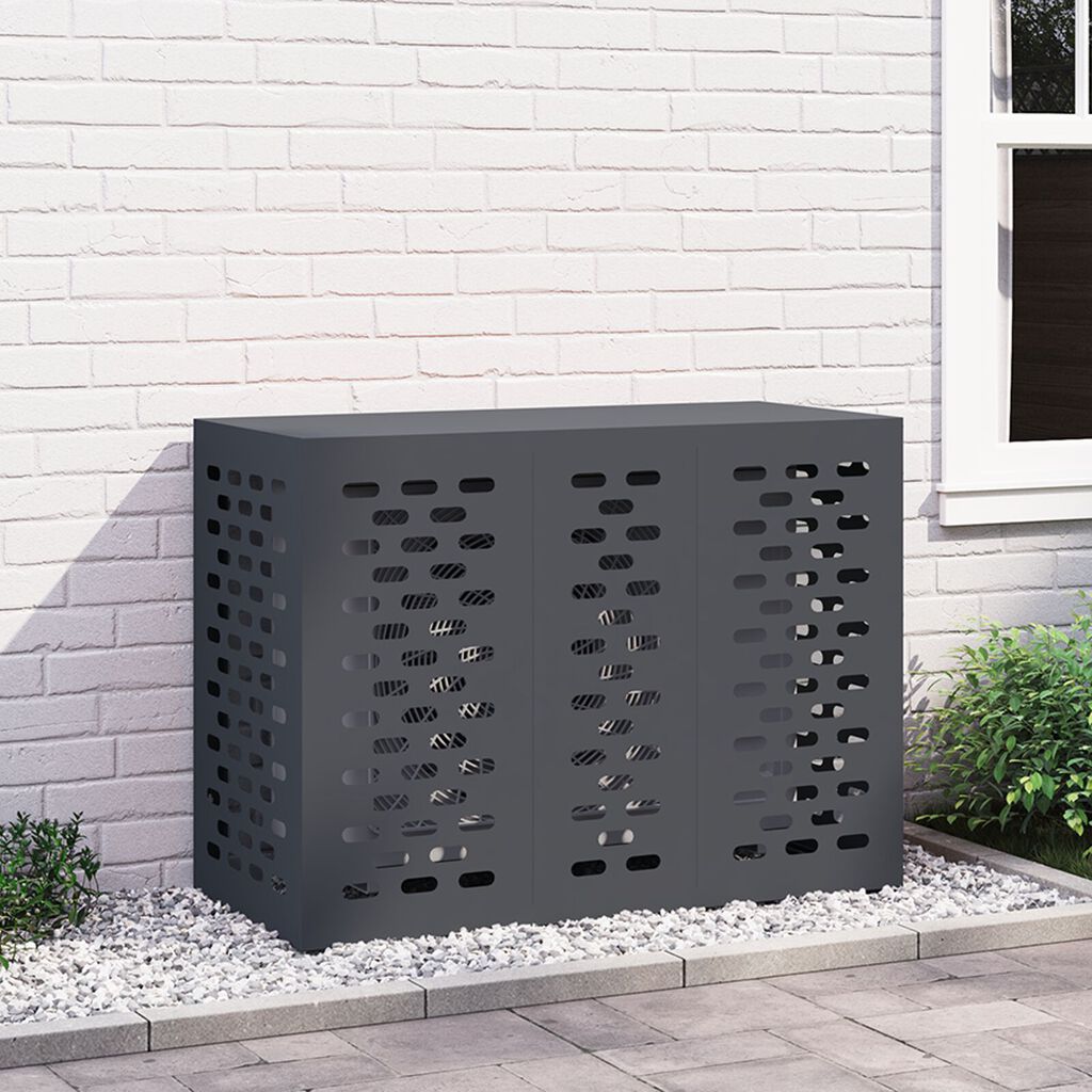 vidaXL Κάλυμμα Κλιματιστικού Ανθρακί 110x50x80 εκ Χάλυβας