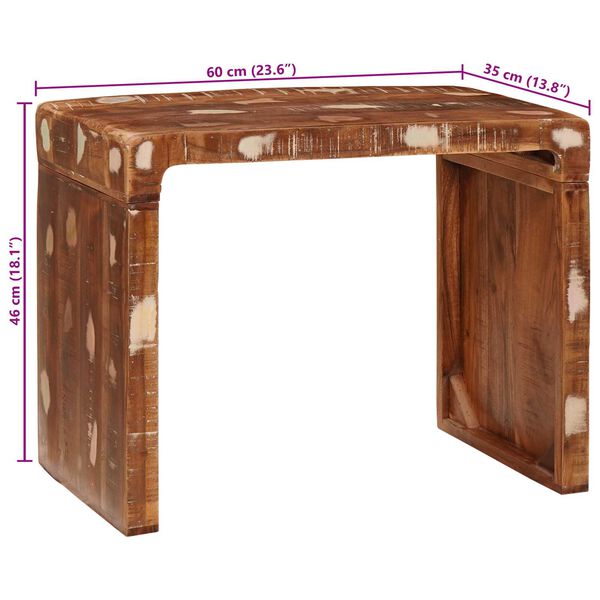 vidaXL End Table 60 x 35 x 46 εκ Στερεό ανακτημένο ξύλο