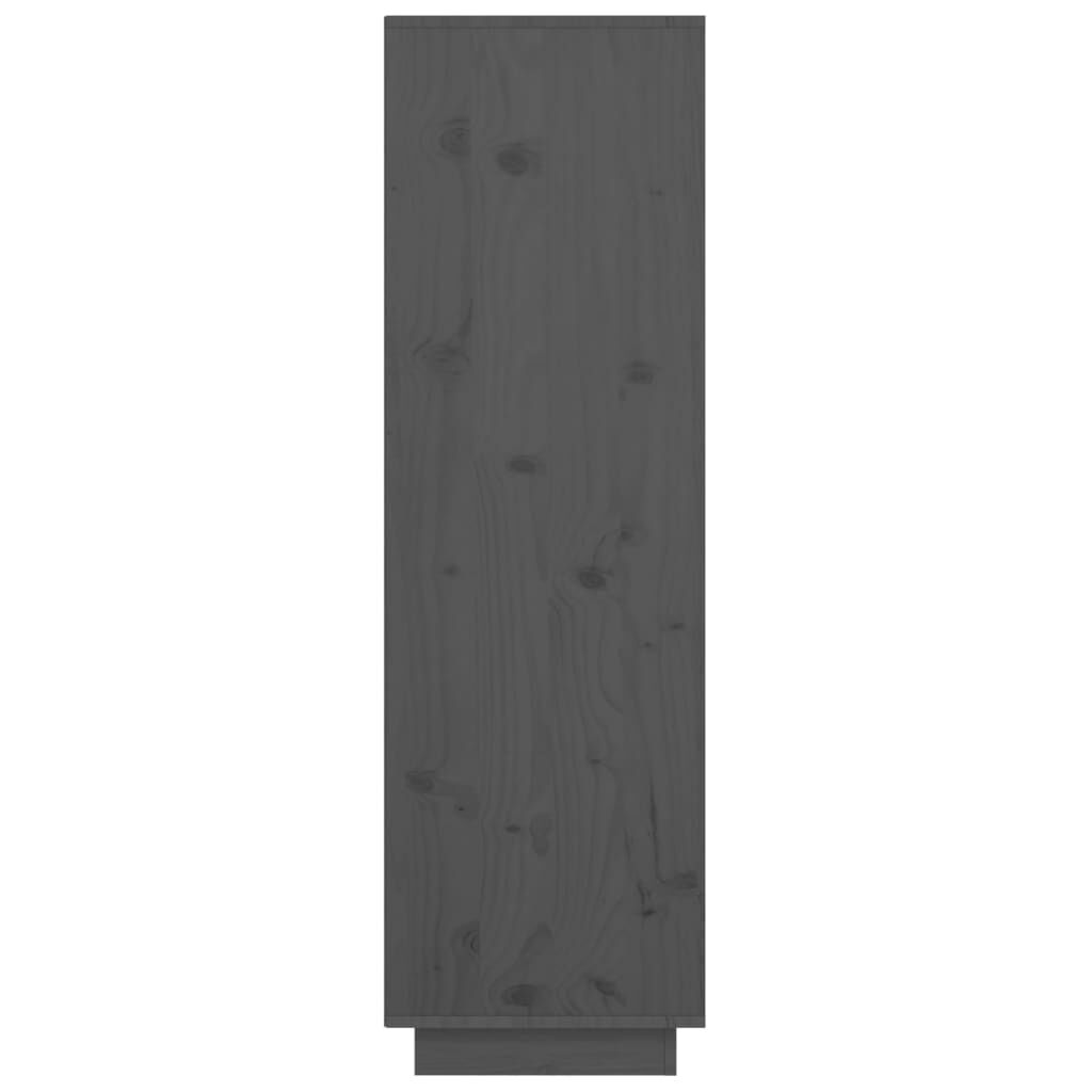 vidaXL Ντουλάπι Ψηλό Γκρι 38 x 35 x 117 εκ. από Μασίφ Ξύλο Πεύκου