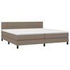 vidaXL &Kappa;&rho;&epsilon;&beta;ά&tau;&iota; Boxspring &mu;&epsilon; &Sigma;&tau;&rho;ώ&mu;&alpha; & LED Taupe 200x200 &epsilon;&kappa;. &Upsilon;&phi;&alpha;&sigma;&mu;ά&tau;&iota;&nu;&omicron;