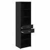 vidaXL Highboard &Mu;&alpha;ύ&rho;&eta; &Omicron;&xi;&upsilon;ά 50 x 42,5 x 185 &epsilon;&kappa;. &Epsilon;&pi;&epsilon;&xi;&epsilon;&rho;&gamma;&alpha;&sigma;&mu;έ&nu;&omicron; &xi;ύ&lambda;&omicron;