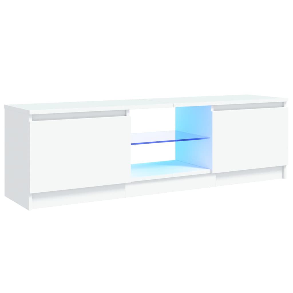 vidaXL Ντουλάπα Τηλεόρασης με Φώτα LED Μαύρο Δρύς 140x40x35,5 εκ. από επεξεργασμένο ξύλο