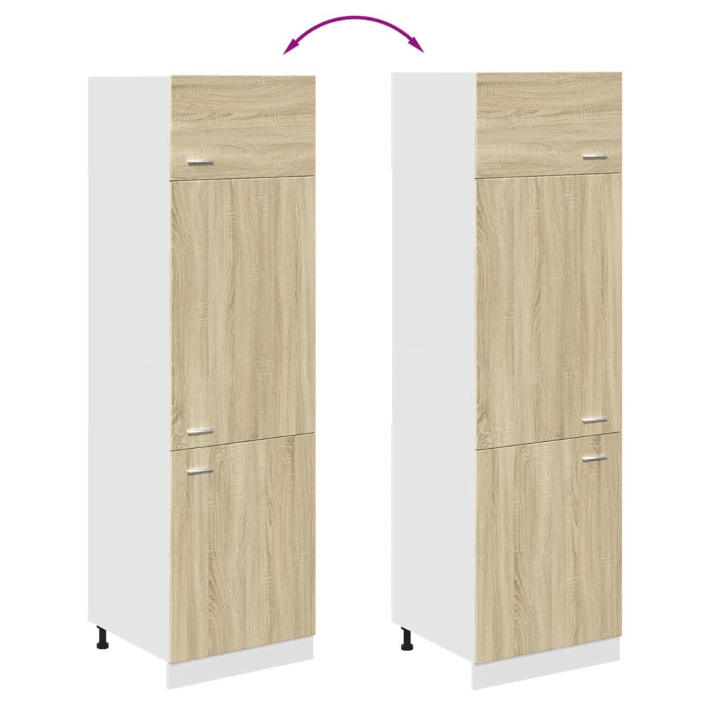 vidaXL Ντουλάπι Ψυγείου Lyon Sonoma Δρυς 60x57x207εκ.